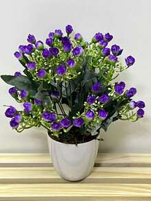 Artificial Mini Rose Flower With Mardera Vase - 紫色 - 查看 3