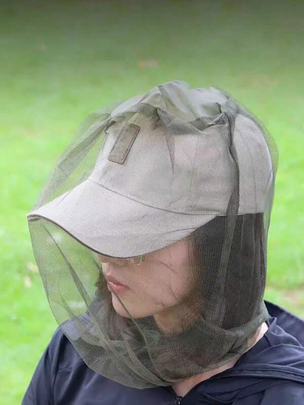 1pc Outdoor Anti-Mosquito Mesh Automatic Retractable Bug Hat, Versatile For Camping, Fishing, Insect Protection