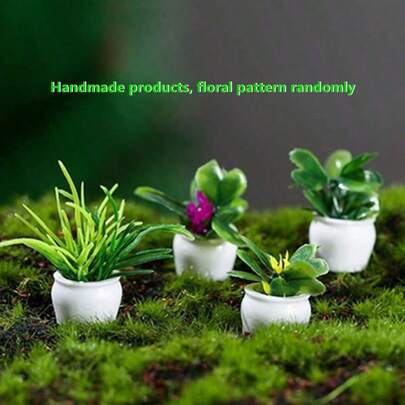 Estatua de planta en maceta miniatura, mini bonsái de planta en maceta superpequeña, macetas de plantas artificiales para microjardin, decoración exterior, Día de San Valentín, boda, cumpleaños