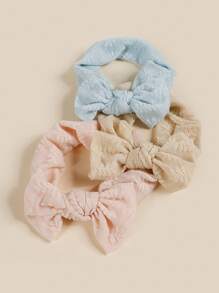 3 Pieces Baby Soft Breathable Mesh Bow Elastic Headbands, Children Hair Accessories, Newborn Versatile Fashion Hair Decor Suitable For Festivals, Parties, Photography, Everyday Wear