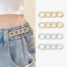 1pc/2pcs/3pcs/4pcs/6pcs Versatile Detachable Metal Waist Clincher Pins For Pants, Jeans, Fashionable Adjustable Waistband Buckle Clips, No Sewing Needed To Tighten Waistline, Anti-Escape, Also For Dress Cuffs