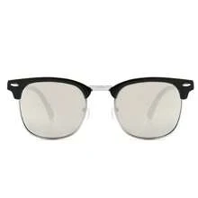 1pc Personalized Half Frame Glasses For Men & Women, Fashionable Rivet Decoration, Vintage Style Casual Shades Accessories
