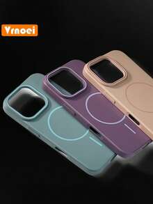 VRNOEI 超薄圆形磁吸手机壳，兼容16/14/11/12/13/15/17 Pro Max/Air，支持磁吸无线充电，全包式配件 - 淺棕色 - 查看 9