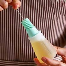 1pc Portable Silicone Oil Bottle With Brush, Grill Oil Brush, Kitchen Oil Bottle, Outdoor Baking And Barbecue Brush, Silicone Oil Brush With Dust Cover, Coating Tool For Outdoor Barbecue Picnic, Suitable For Home Kitchen, Convenient Oil Bottle With Brush, Heat Resistant, Essential Kitchen Accessory, Oil Bottle, Summer - Multicolor - View 10