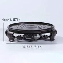 1pc Round Plastic Planter Saucer, Durable Flower Pot Decor Display Tray, Retro Planter Stand Holder, Potted Plant Decoration Base, Garden Yard Decor