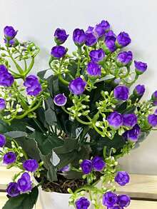 Artificial Mini Rose Flower With Mardera Vase - 紫色 - 查看 1