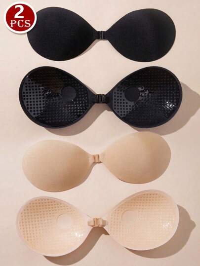 Reusable Push-Up Invisible Front Closure Silicone Bras, Nipple Covers, Women's Lingerie & Underwear Accessories, Suitable For Dresses, Jumpsuits, Wedding Gowns In Summer