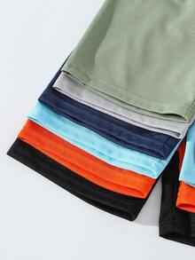 6 件套男童网眼运动短裤，鲨鱼印花轻质户外跑步短裤，宽松版型，适合 4-12 岁 - 彩色 - 查看 4