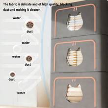 1 pièce de grande capacité Bacs de rangement pliables avec fenêtre transparente, boîtes de rangement rectangulaires, cadre en acier galvanisé pliable et imperméable. Organisateurs polyvalents pour armoire avec fermeture à rabat. Rangement sous le lit. Boîtes de rangement en tissu de qualité supérieure pour vêtements et livres. Solutions idéales pour le déménagement et l'emballage. Chambre à coucher, organisateur, rangement à la maison. T-shirt blanc femme, pantalon noir femme, vêtements d'hiver pour dames, robe
