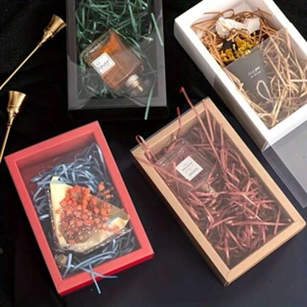 10 Gift Boxes With Transparent Windows, Drawer Gift Boxes, Snacks, Candy Boxes, Jewelry, Holiday Party Gift Boxes