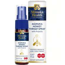 Manuka Manuka Honey & Propolis Throat Spray, .67 Fl Oz, Protects & Freshens, With MGO 400+ Manuka Honey & New Zealand Propolis - 1 - View 1