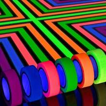 6 Packs Neon Glow Tape 6 Colors Waterproof UV Reactive Fluorescent Stickers For Stage Decor Stairs Crafts Reflective Warning Tape Perfect For Halloween Parties 196.85in X 15mm Wall Stickers Room Decor Wall Decor Wall Sticker Personalised Stickers Halloween Decor Home Decor Fall Decor