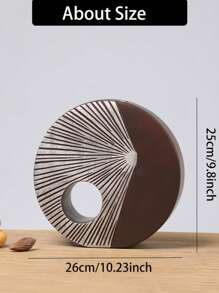 Simple Decorative Resin Vase, Matte Line Textured Living Room/Bedroom Decor, Home Furnishing Art Gift