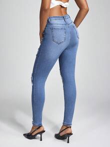 Jeanoix Ripped Detail Skinny Jeans Ripped Jeans