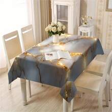 1/20 Stücke elegante goldene und weiße Marmorierung Tischdecke - luxuriöses Polyester, rechteckige Tischdecke für Zuhause, Büro oder Schreibtischnutzung, perfektes Geschenk für Feiertage, Esszimmer Dekoration