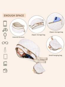 2025 New Fashion Plaid Coin Purse Large Capacity Shoulder Bag Versatile Lightweight Messenger Bag