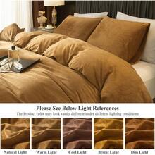 DIvellow Velvet Duvet Cover Queen Set Sage Green Comforter Cover 3Pcs Ultra Soft Cover Breathable Solid Luxury Flannel Velour Duvet Cover Zipper Closure Corner Tie - 鏽 - 查看 5