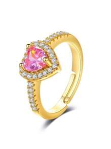 1pc Fashionable, Minimalist, Delicate, Elegant & Unique Ins-Style Heart Shaped Rhinestone Engagement/Wedding Ring, Suitable For Everyday Wear And As A Gift For Girlfriend/Wife On Valentine's Day