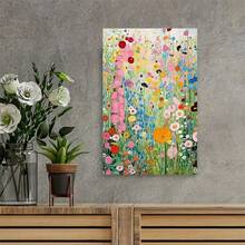 Canvas Art Poster  Gustav Klimt Flower Garden Spring Wall Art Print Poster Framed Art Gift - Framed - View 5