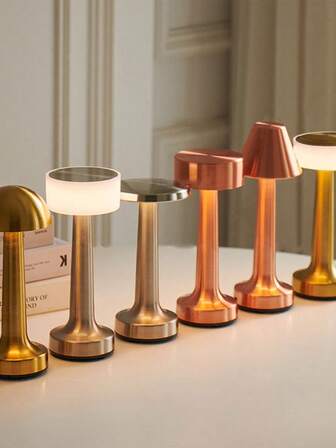 1pc Minimalist European Metal Touch Control Dimmable Color Changing Desk Lamp, USB Rechargeable Small Night Light Suitable For Living Room, Dining Room, Bedroom, Nightstand, Home Decor