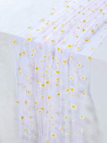 1 buc. șervețel de masă dreptunghiular cu model Daisy, șervețel de masă din plasă de 75 cm * 180 cm, față de masă pentru recepții de nuntă rustice, șervețel de masă pentru petreceri de nuntă, decorațiuni de ziua de naștere, decorațiuni pentru casă, decorațiuni de petrecere cu tematică florală, baby shower, decorațiuni de masă