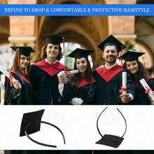 1/2 piezas - Cinta con inserción de birrete de graduación - Asegura el birrete y mantiene el peinado, diseño interior actualizado, para cinta de sujeción del birrete de graduación, puede fijar tu sombrero y peinado, accesorios de sombrero de regalo de graduación (no incluye el sombrero)