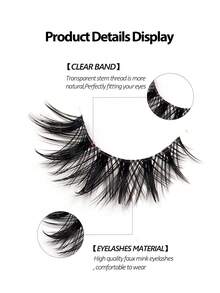 Asiteo 5 Pairs Cartoon Style False Eyelashes, Fluffy And Soft Wear, Faux Mink Material, Naturally Extend Outer Corner Of Eyes, Reusable, Create Charming Eyes - 尖尾漫畫款 - 查看 4