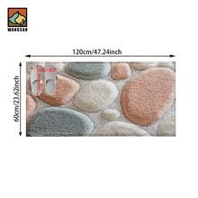 1套/1件/2件仿真石纹浴室防滑垫，仿羊绒材质，蓬松毛绒装饰，适用于浴室、门口、厨房、房间等场合，可机洗，日常装饰，可作为礼物赠送