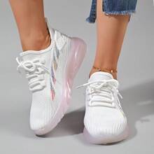 Zapatos deportivos informales, cómodos y de moda para mujer, con suela y cara suaves y cordones, para ejercicio y correr
