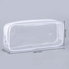 6pcs/3pcs/1pc Transparent Pencil Case/Cosmetic Bag, Clear PVC Zipper Travel Toiletry Pouch, Examination Pen Pencil Bag, Travel Accessory,Back To School,School Supplies,Pencil Pouch,School Bag