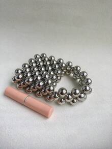 Túi xách mini trơn đính hạt, Túi đeo chéo phụ kiện du lịch thời trang - Bạc - Xem 4