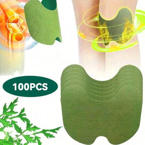 100PCS Knee Patch With Plant Essence, Neck, Shoulder And Knee Patch, Acupuncture Patch, Heat Patch, Long-Lasting Warm Knee Patch, Gentle, Non-Irritating Daily Care Sole Pads, Chinese Medicine Relief Discomfort, Natural Herbal Essence Self-Heating Patches For Body, Back, Arm, Wrist, Relax Fatigue, Leg, Knee Joint, Mugwort Herbal Abdominal Patches Gym Accessories Knee Support
