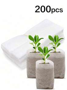 100 Stücke/200 Stücke Vliesstoff-Sämlingsbeutel, Pflanzenbaumschulenbeutel, verstärkte Pflanzkübel für Gartenbau und Topfpflanzen