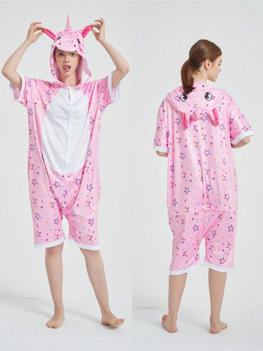 Pijamas de animales para niños y niñas, ropa de casa para niños y niñas, pijamas infantiles de una pieza con forma de animal, imprescindibles para niños y niñas en casa. - Pegaso rosa - Ver 1