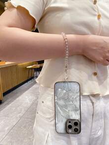 1 件黑色透明 TPU 银色蝴蝶图案防震手机壳和 1 件透明蝴蝶手链 - 彩色 - 查看 3