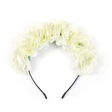 1 Stück Blumen-Stirnband für Erwachsene zum Fotografieren, Braut-Rosenblüten-Haarreif im Boho-Stil, Haarband Diadema für Frühling/Sommer