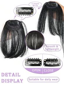 Clip In Air Bangs Thin Fake Fringes Natural Straigth Synthetic Neat Hair Bang Accessories For Girls Invisible Natural 4 Colors