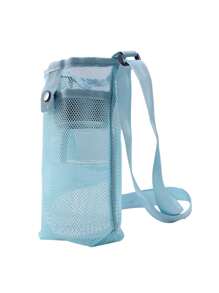 1pc Sports Water Bottle Mesh Bag With Phone Holder And Shoulder Strap, Adjustable, Portable Water Cup Protector, Universal Insulated Cup Cover For Outdoor Sports, Camping And Travel