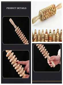 1 pieza Rodillo de masaje tradicional chino de madera manual, rodillo de engranajes para terapia de meridianos, deportes, ejercicios de yoga/pilates, herramienta de masaje de Body completo para hombros, cuello, espalda, abdomen para hombres y mujeres, gimnasio