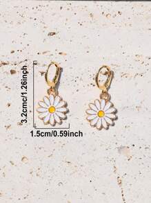 1pair Delicate Yellow Daisy Flower Shaped Earrings For Women, Engagement/Wedding Ear Jewelry, Perfect Gift For Sisters/Mothers Valentines,Mom,Mother,Mother's Day,Gift