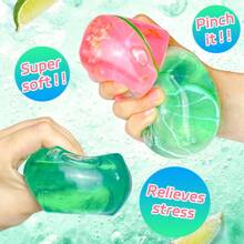 1/4 piezas Cubos antiestrés - Bolas antiestrés de masa esponjosa de crecimiento lento, juguetes sensorial blandos para aliviar la ansiedad, se pueden estirar y comprimir, bolas antiestrés con forma de cubo de hielo para ADD/ADHD