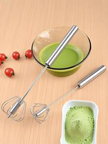 1 件不锈钢打蛋器，Digead 手推式旋转打蛋器，烹饪用打蛋器，手推式搅拌器，用于混合、打发、搅拌和搅拌（12 英寸）