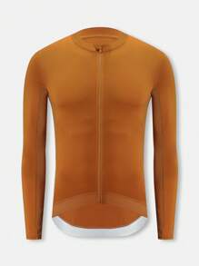 HISERWA HISERWA Men's Long Sleeve Cycling Jersey, High Elastic Breathable Comfortable Outdoor Sports Top For Spring And Autumn