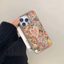 The Latest Aesthetic Transparent Macaron Magnetic Phone Case In 2025, Featuring A Flower Heart Jesus Pattern. Made Of Acrylic, It Is Shockproof And Drop-Resistant. It Is Applicable To Mobile Phones 16 15 14 13 12 11 Pro Max Plus And Can Be Given To Family Members/Friends/Best Friends - 淺灰色 - 查看 4