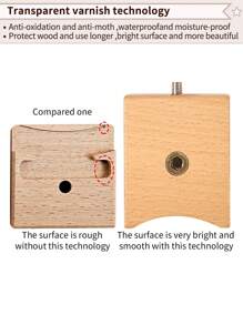 1 قطعة إطار تطريز خشبي بلوط عالي الجودة لون بيج، إطار تطريز دوار متعدد الوظائف مع تصميم مشبك واسع، سهل التركيب والاستخدام، مناسب للمطرزين المبتدئين والبالغين، يأتي مع 1 إطار تطريز