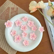 6pcs/12pcs Set Pink Sakura Shoe Charms, DIY Shoe Decorations, Featuring Vibrant Tulip Flowers, Made Of ABS Resin, Suitable For Both Men And Women, Applicable To Garden Shoes And Sandals, Valentine's Day Party Gifts, Shoe, Spring Summer Picks, Brides Maid Gifts, Room, Bedroom Decor, Bedroom Decor, Beach, Travel, For Men, For Women, Vacation,Women's Day,Travel Essentials,Wedding Favours,Y2k,Bedroom,Car Accessories Women,Kitchen Deccor - Pink - View 3