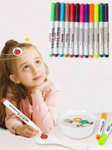 2 juegos de 24 piezas de rotuladores mágicos de acuarela y tinta flotante de colores aleatorios, aptos para dibujo, rompecabezas, estupendos como regalos de cumpleaños o fiestas