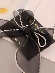 1 Roll 4cm * 10yd Fishtail Yarn Ribbon Wavy Edge Pleated Chiffon Ribbon Gift Wrap Wedding Birthday Party Flowers DIY Decoration - Pearl Chiffon Ribbon - View 13