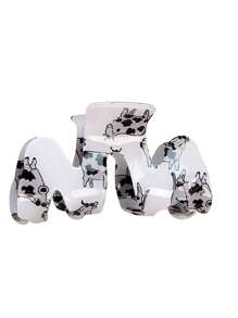 1pc Square Clamp Cartoon Cow Hair Clip, Hollow Hair Claw For Ponytail Fashion Hair Accessories Animal Claw Clips