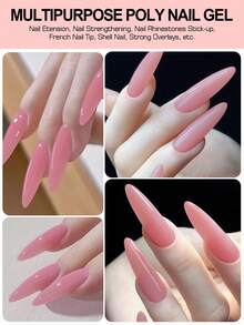 1 件 60 毫升 Oveiliy 指甲延长凝胶、水晶延长凝胶、指甲贴纸和美容配件，使指甲更长更强 - 紅色 - 查看 4